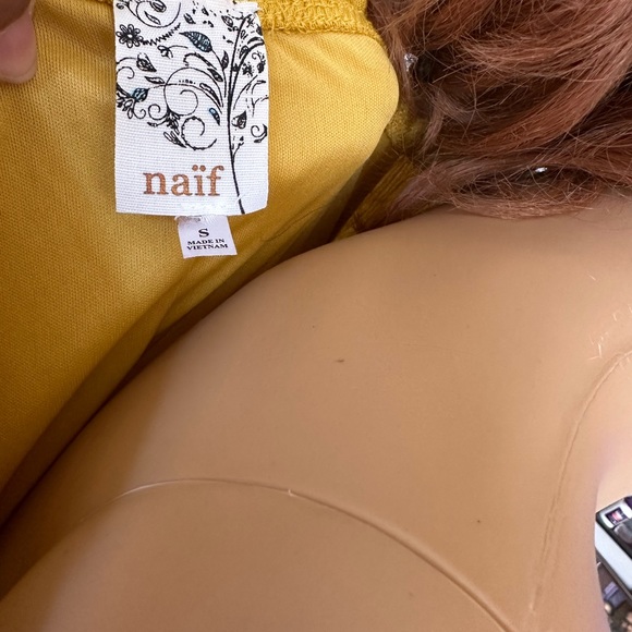 Naif Dresses Naf Yellow Mustard
Gold Button Front Dress Size small - Picture 2 of 4